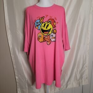 Women's Pink Pac-Man and Ghost Graphic T-Shirt - 3XL